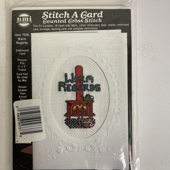 Stitch A Card Cross Stitch Kit # 7058 by Needle Magic "Warm Regards" - Picture 9 of 11